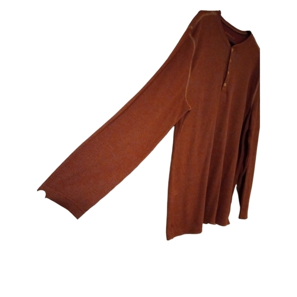 Weatherproof VintageThermal Reddish Brown Henley Style Long Sleeved Shirt XXL - Picture 3 of 10